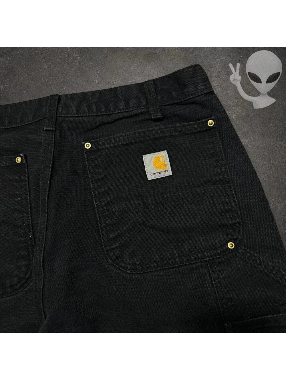 Vintage Carhartt B01 Black Double Knee Work Pants Made In USA Carpenter 32x30